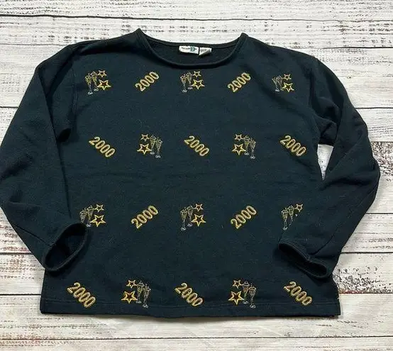 Paul Harris design y2k nye crewneck sweater size large vintage