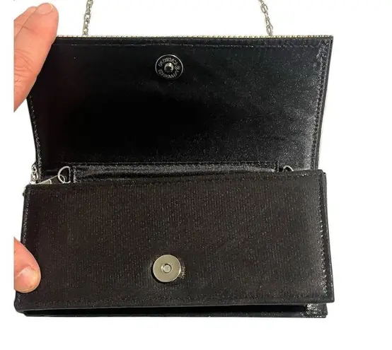 Forever Young Clutch Bag Chain Strap Silver Rhinestone Wallet Purse 8x4 NEW