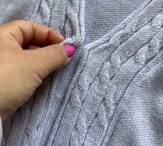 Dana Ashley Vintage Cable Knit Knee Length Cardigan Lavender Medium