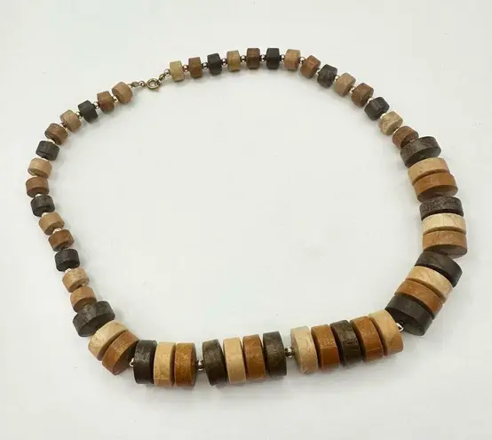 Brown and tan beaded necklace