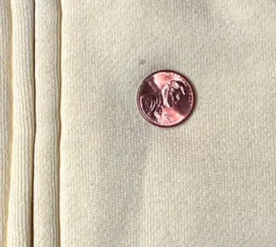 French Laundry Cream Hooded Zip Up Fleece Jacket XL Casual Pastel Hoodie NWT