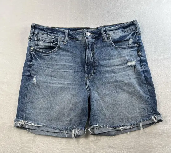 Silver Jeans Co. Sz 34 Bermuda Shorts Sure Thing High Rise 6.5 In Cuffed Stretch