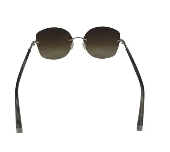 Barton Perreira Gloria Rimless Sunglasses in Tortoise, Silver, Whiskey Gradient Brown