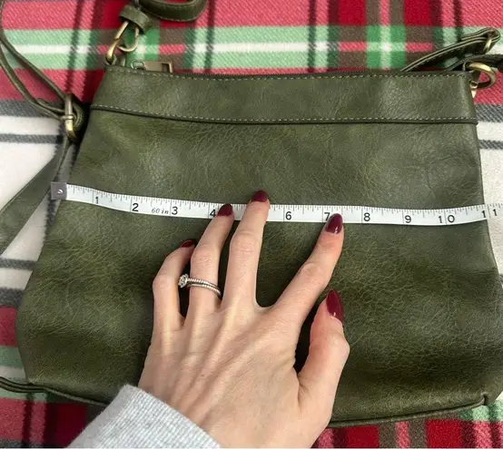 Malibu Skye Olive Green Vegan Leather Crossbody Bag