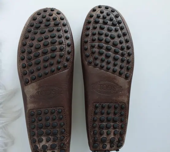 Tod's Brown Double Buckle Mary Jane Flats Driver Loafer Size 5