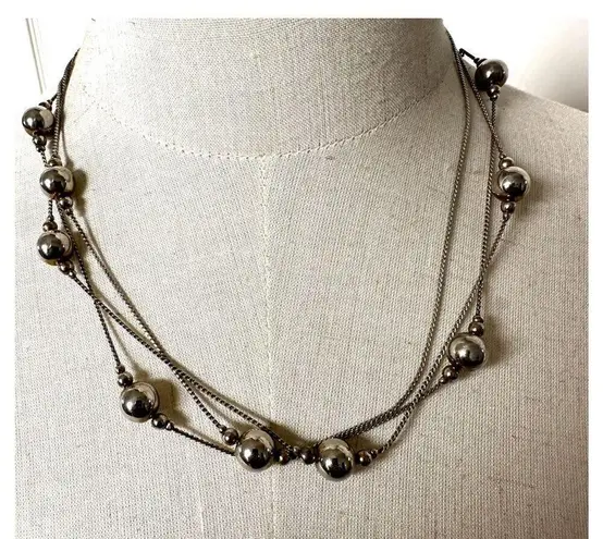 14k gold plated long ball chain necklace