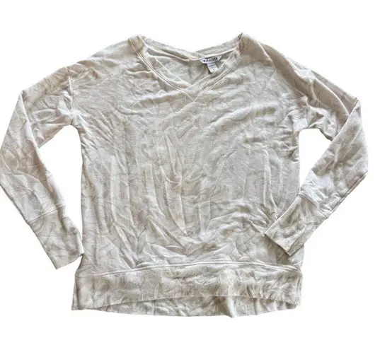 Athleta  Beige V-Neck Lightweight Long-Sleeve Sweatshirt Womens Size Small