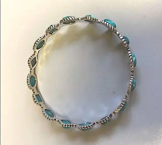 Silpada Turquoise Pools Sterling Silver Turquoise Bangle Bracelet B3218 NIB
