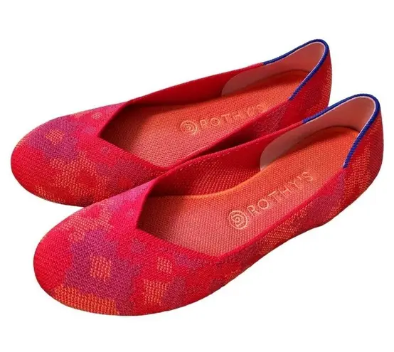 Rothy’s The Loafer Women 10 Flats Shoes Slip On Round Toe Red Botanicamo EUC