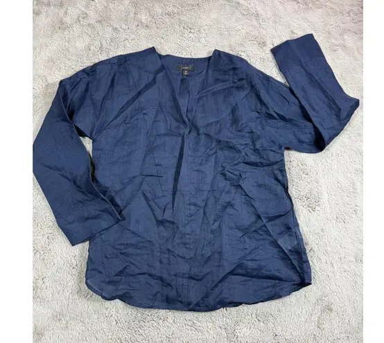 NWOT J.Crew Women XS Navy Ramie V