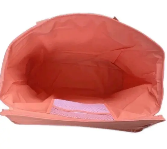 Trader Joe’s Salmon color picnic beach grocery tote bag Pink