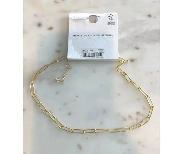 Madewell NWT  Paperclip Chain Necklace In Vintage Gold