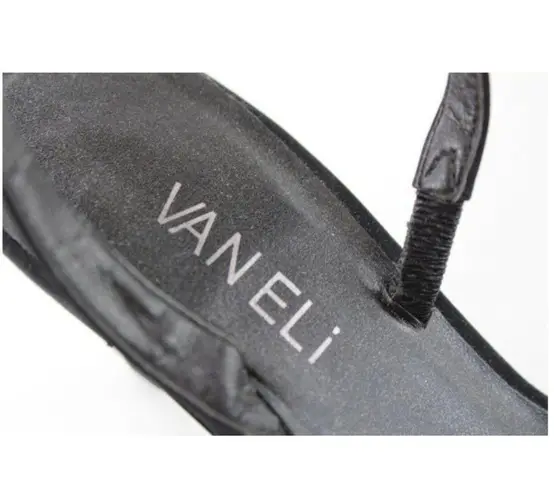 Van Eli Laban Black Fabric Open Toe Slingback Heel Size 6