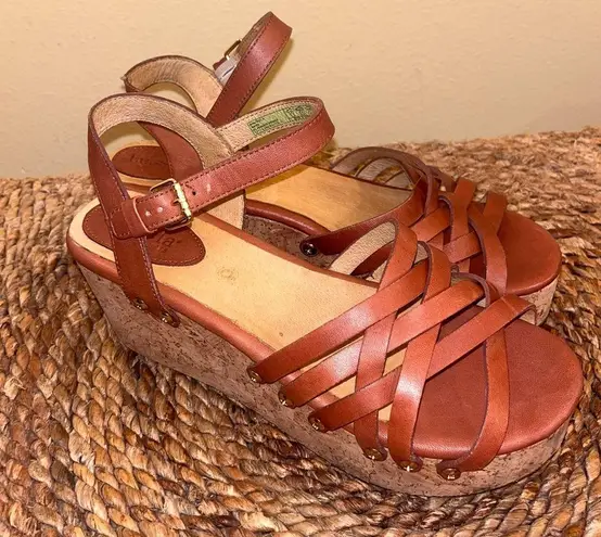 Bussola Mansfield Mavis Brown Leather Wedges 10 or 41 Size 10.5