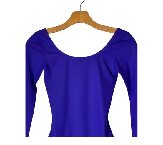 Tory Burch Leotard Women Small Purple Long Sleeve Scoop Neck Bodysuit Balletcore