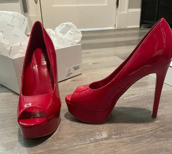 Guess Red  Open Toe Heels