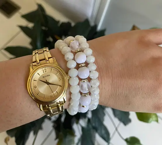 Adjustable Stacked Bracelets 🤍 White