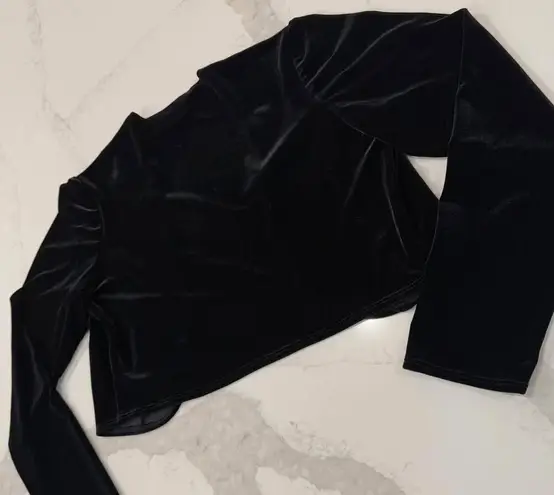 Fashion Bug Vintage y2k Black Velvet Cropped Shrug Women's 8 Dress Jacket Bolero
