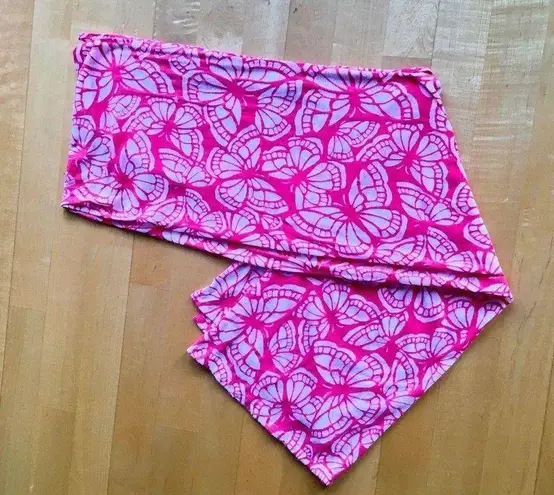 Butterfly Burnout Semi Sheer Scarf, Orange, White Orange