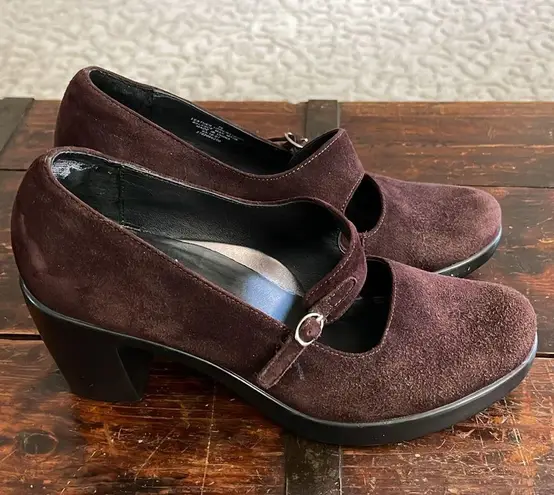 Dansko Brown Tara Suede and Leather Mary Jane Heels Size 38