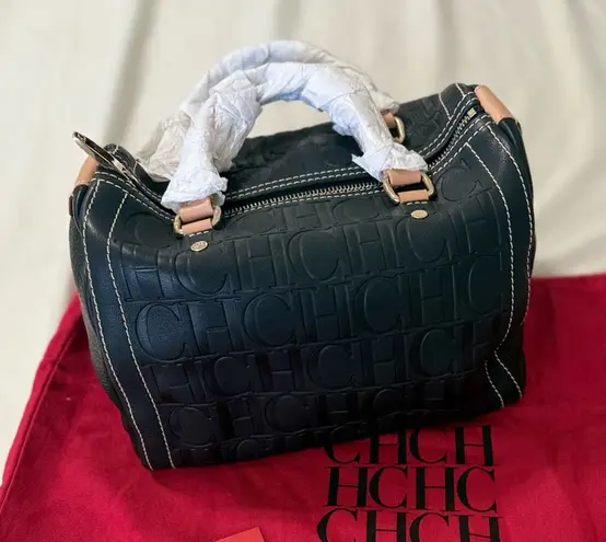 Carolina Herrera NWOT Authentic Black Genuine Leather CHCH ANDY Satchel Bag