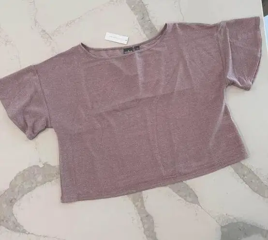 SOHO Street NWT New York & Company Crop Top Women's Large Pink Glittery/Shimmery
