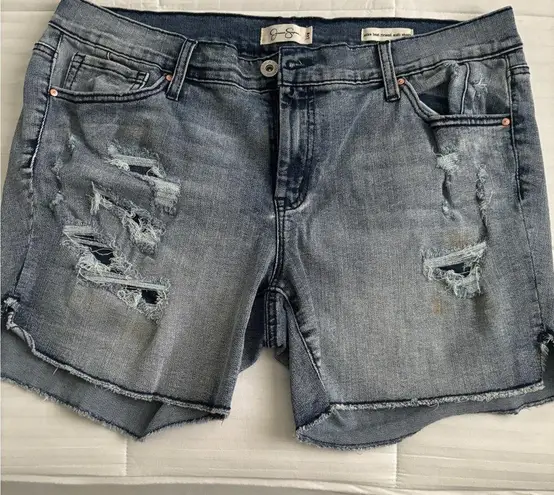 Jessica Simpson  distressed blue jean shorts. Comfortable , size 14W.