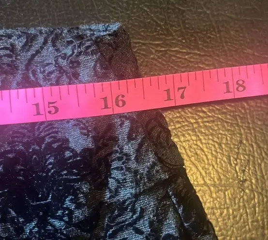 Valerie Stevens Womens Large Black Velvet Burnout Mid Rise Cropped Pull On Pants