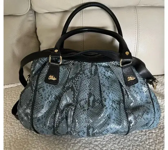 Jenrigo Italian Leather Python Embossed Satchel Handbag NWOT