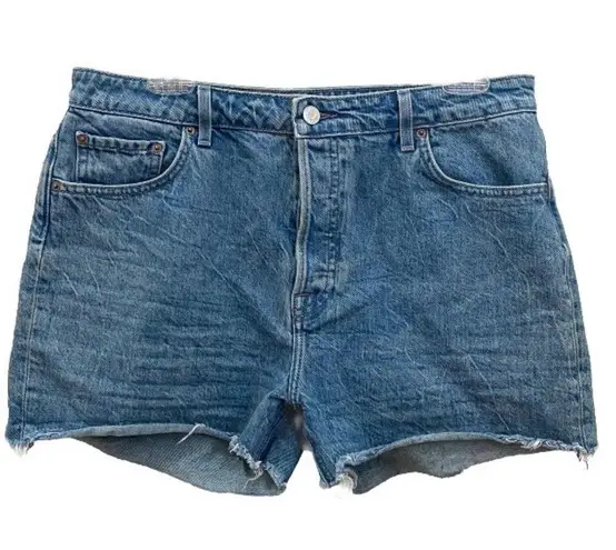 GRLFRND The Helena High Rise Cut Off Denim Jean Short in Deep Springs Size 29