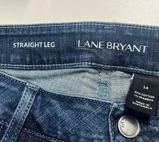 Lane Bryant  jeans size 14 straight leg pants cotton blend some distress fall