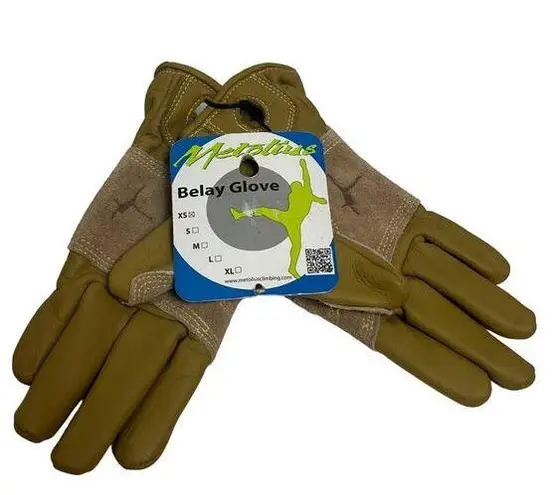 Metolius Belay Full Finger Rock Climbing Gloves NWT Sz. XS Tan