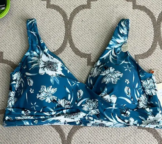 Monet Artesands Fleur Du Champ  Soft Cup Bikini Top, multi fit cup- Cerulean, 16+