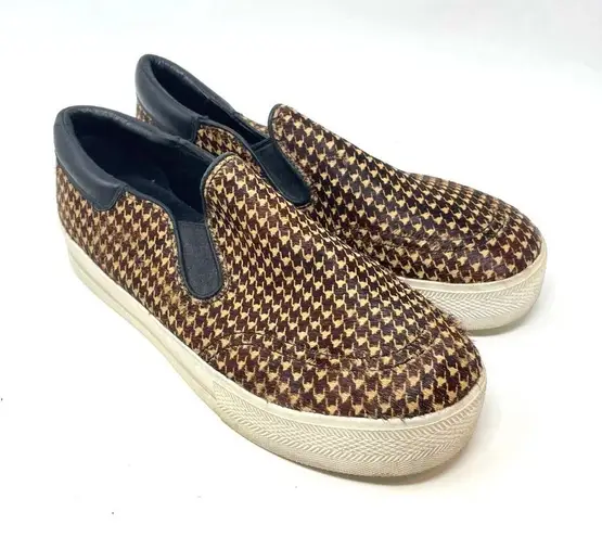 Ash Jam Houndstooth Check Pony Hair Platform Sneaker Size 41 / US 10