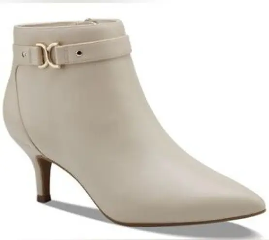 Charter Club Cream Ankle Booties with Adjustable Strap