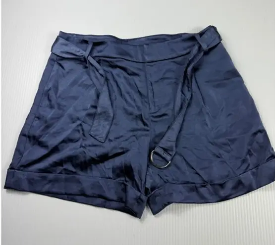 INC International Concepts Belted Shorts Dressy Casual Party Size 6 Blue