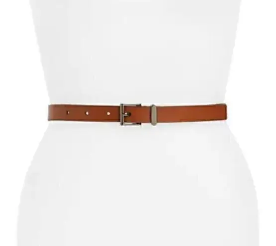 Halogen  Leather Square Keeper Belt XS 29" Brown Cognac - Image 1