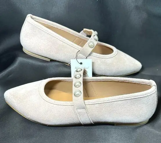 Antonia de Faria AlbaPink Mary Jane Suede Pearl women sz 9.5 Pink