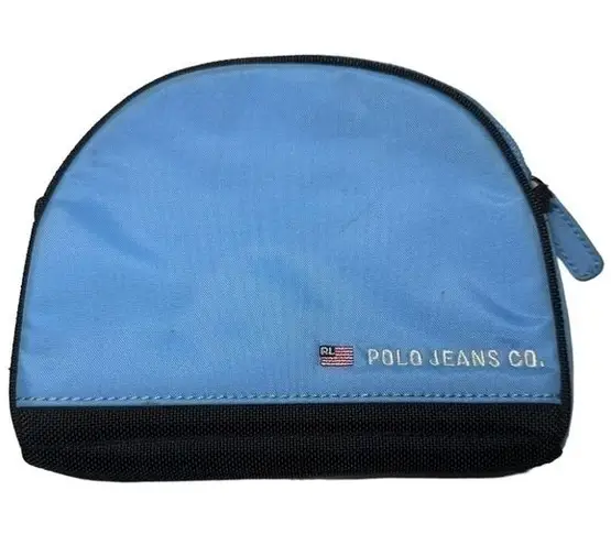 Polo Jeans Co Ralph Lauren Cosmetic Bag iPhone Case Blue with Black Zipper Trim