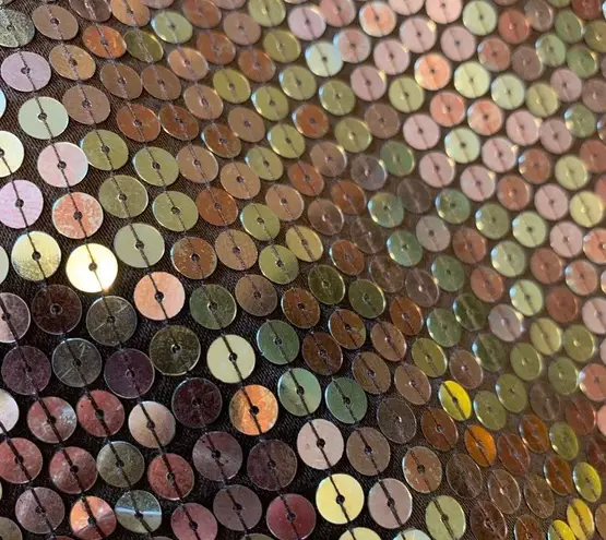 EXPRESS Y2K Mini Skirt Sequin Gold Copper - Image 2