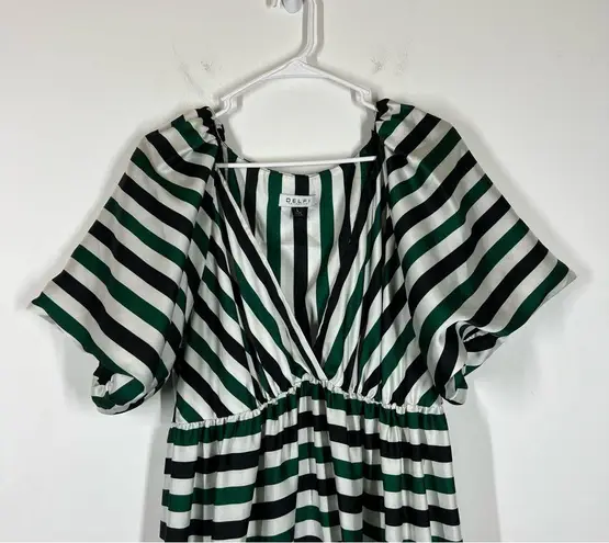 Delfi Collective Sirena Striped Maxi Dress Size Large Green