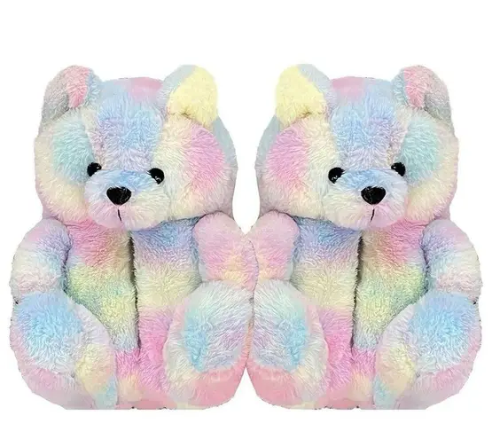 Women Teddy Bear Plush Slippers
