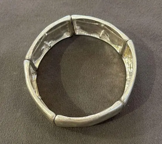 Lia Sophia BOMBAY Retired Stretch Bracelet Silver Matte silvertone stretch brace