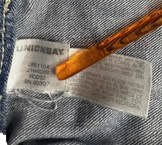 Unionbay Women’s Denim Shorts Size 15 Blue Jean Mid Rise Pockets Button Fly