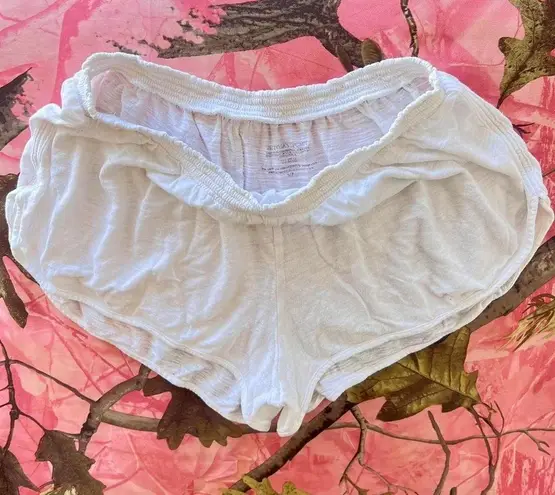 victoria's secret y2k vintage 2000s white mini lounge beach sleep shorts