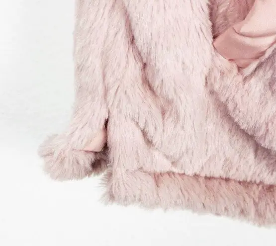 TEEZ HER Pink Reversible Faux Fur Puffer Quilted Full Zipper Vest, Size Medium