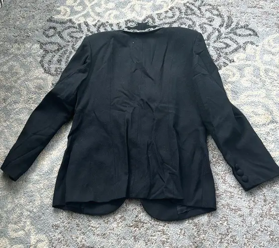 Vintage Emily… Wool Beaded Blazer & Skirt Set Black 16