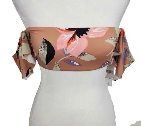 The Bikini Lab Floral Swimsuit Top Size Small NWT Botanical Print Bikini Top