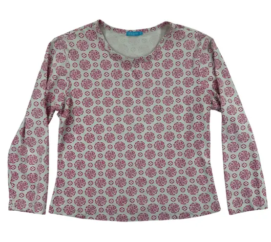 J. McLaughlin Womens Top Long Sleeve Pink Geometric Print Size S