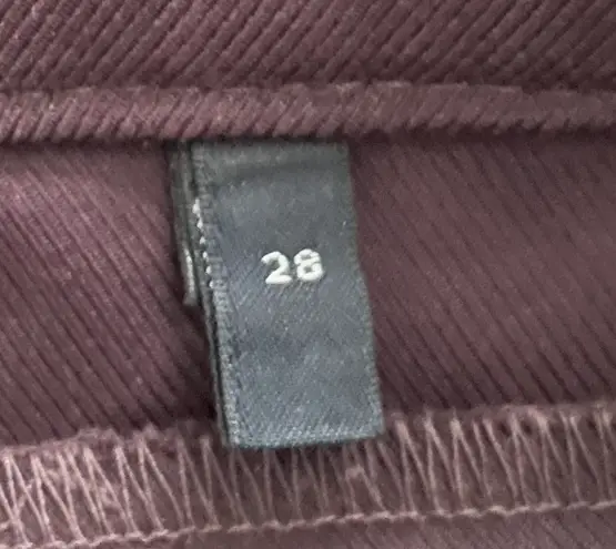 Emporio Armani New Sabrina Maroon Burgundy Cropped Slim Skinny Jeans, size 28”